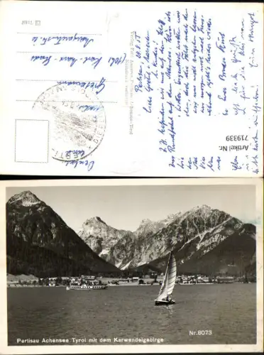 719339 Foto AK Pertisau a. Achensee m. Karwendelgebirge Segelboot Schiff Dampfer