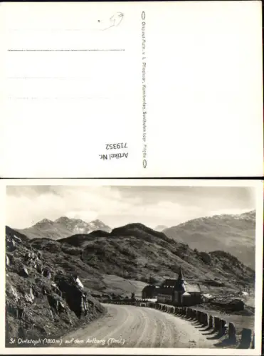 719352 Foto AK St Christoph a. Arlberg St Anton a. Arlberg Straßenpartie Kirche