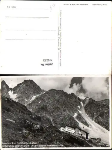 719373 Foto AK Innsbruck Nordkettenbahn Mittelstation Seegrube u. Bergstation Hafelekar