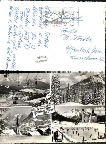 719386 Mehrbild Foto AK Seefeld i. Tirol Sessellift Schwandtkopf Wintersport Eislaufen