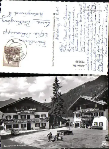 719396 Foto AK Waidring Tirol Dorfpartie Brunnen VW Käfer Motorräder pub Cosy 4661
