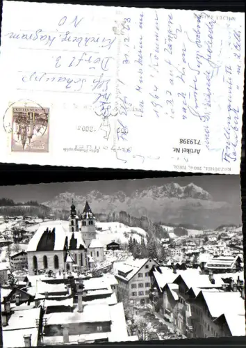 719398 Foto AK Kitzbühel Tirol Ansicht i. Winter Ansicht m. Kirche