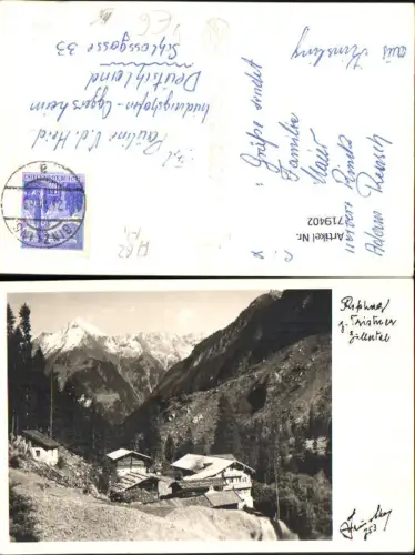 719402 Foto AK Ginzling Mayrhofen Ansicht Gasthof Rosshag geg. Tristener Zillertal pub Hruschka 753