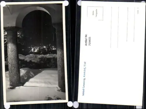 719415 Foto AK Schloss Lebenberg Kitzbühel Blick auf Stadt im Winter b. Nacht