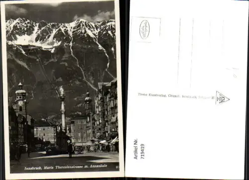 719419 Foto AK Innsbruck Maria Theresienstraße m. Annasäule