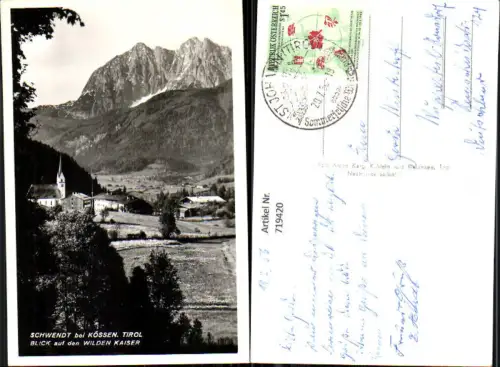 719420 Foto AK Schwendt b. Kössen Tirol Blick a. d. Wilden Kaiser
