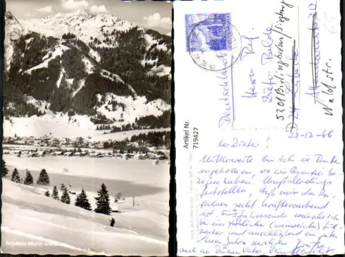 719427 Foto AK Blick auf Ehenbichl-Höfen Reutte mit Hahnenkamm Winteransicht