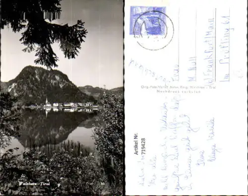 719428 Foto AK Walchsee Ansicht Blick auf Kirche über See
