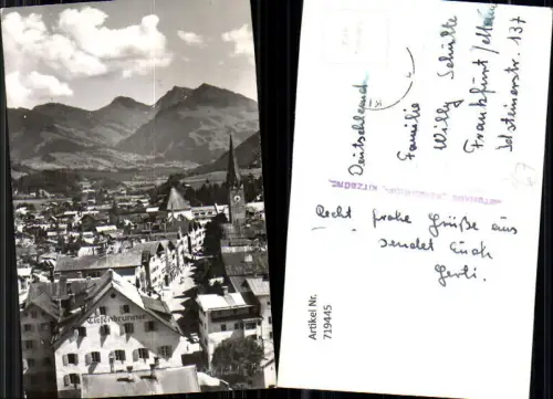 719445 Foto AK Kitzbühel Ansicht über d. Dächer m. Tiefenbrunner Haus Gasthof pub Fotohaus Reischhof