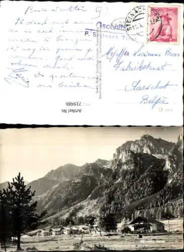 719486 Foto AK Gschnitz Ansicht Stempel Gschnitz Post Steinach Tirol