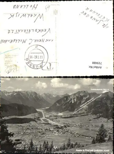 719488 Foto AK Reutte in Tirol m. Lechtaler Alpen