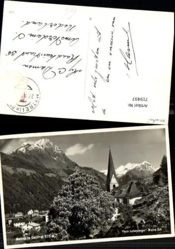 719497 Foto AK Matrei i. Osttirol Ansicht m. Kirche Kastanie Baum i. Vordergrund