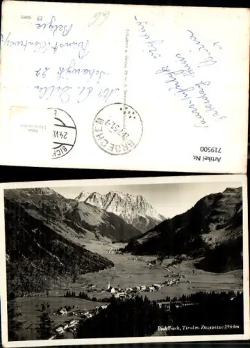 719500 Foto AK Bichlbach Tirol m. Zugspitze