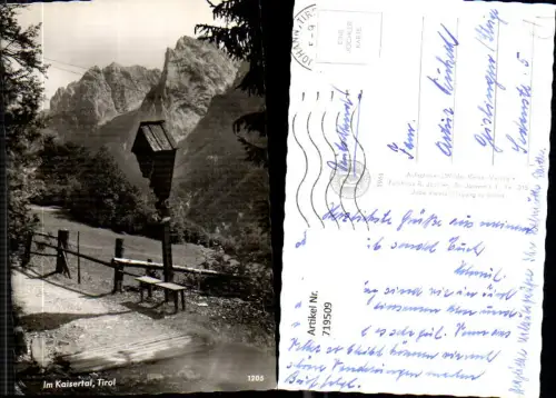 719509 Foto AK Im Kaisertal Wegkreuz b. St Johann i. Tirol