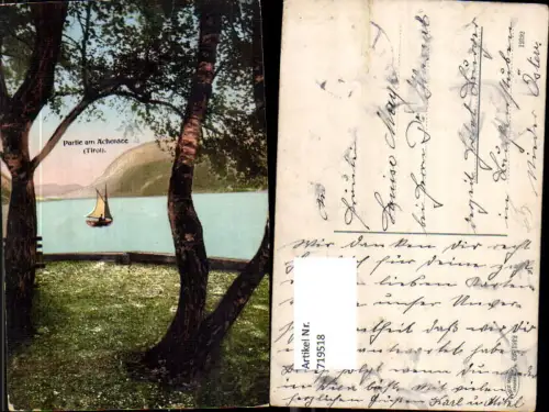 719518 Partie a Achensee Segelboot Maurach Eben a. Achensee Baum i. Vordergrund