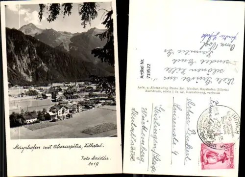 719522 Foto AK Mayrhofen m. Ahornspitze Zillertal n. Geislingen Steige Württemberg