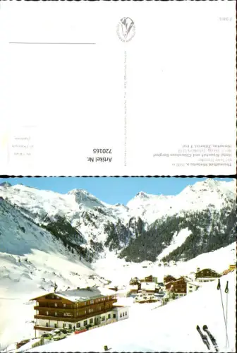 720165 Hintertux Zillertal mit Tuxer Gletscher Hotel Alpenhof u. Gästehaus Berghof im Winter VW Bus