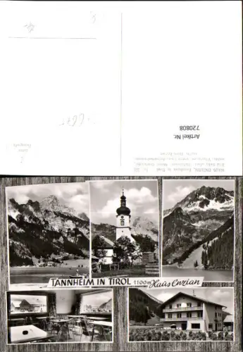 720808 Mehrbild AK Tannheim i. Tirol Haus Enzian Kirche Gaststube