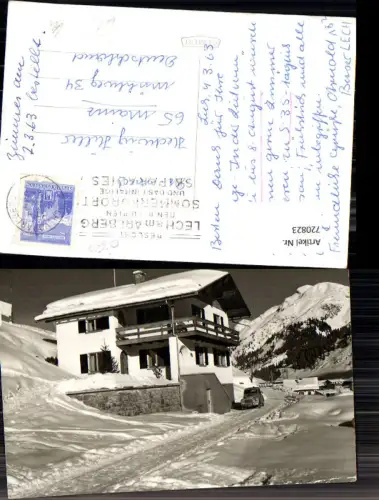 720823 Foto AK Lech a. Arlberg Ansicht Pension i. Winter