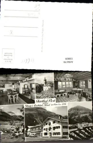 720828 Mehrbild AK Steeg i. Lechtal Reutte Gasthof Post Kirche Gaststube pub Risch-Lau 2936