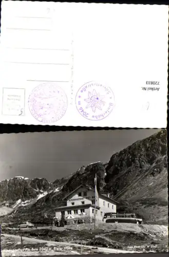 720833 Foto AK Alpengasthof Piz-Buin Bieler Höhe Bus Reisebus Galtür Partenen