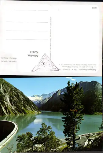 722833 Schlegeis Stausee Zillertal Bez. Schwaz Talsperre mit Breitnock Weißzint u. Hochsteller