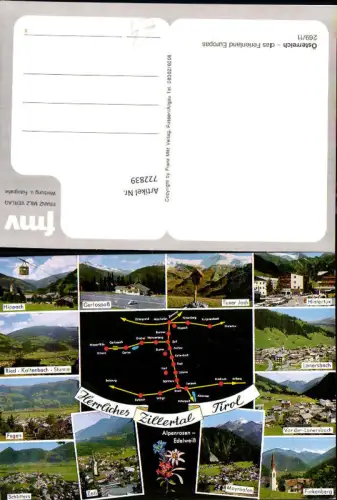 722839 Mehrbild AK Zillertal Hippach Hintertux Lanersbach Finkenberg Schlitters Zell Mayrhofen