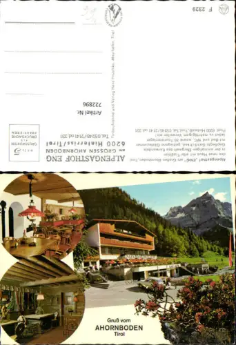 722896 Hinterriß Alpengasthof Eng Bez. Schwaz