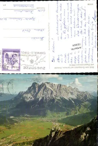 723024 Blick vom Grubigstein auf Lermoos Ehrwald u. Zugspitzmassiv Bez. Reutte