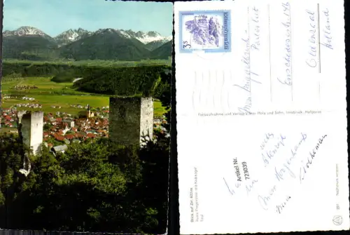 723039 Zirl Blick auf Zirl Bez. Innsbruck-Land Ruine Fragenstein u. Kalkkögel
