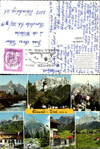 723357 Ehrwald Zugspitze Wettersteinmassiv Ehrwald Gipfelkreuz Gondellift Bez. Reutte