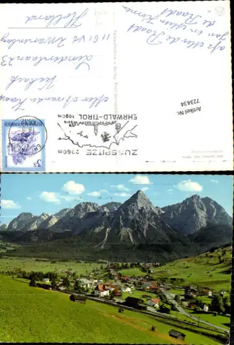 723434 Lermoos Zugspitze mit Mieminger Gebirge Bez. Reutte