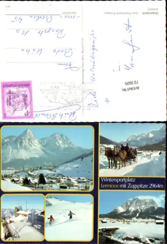 723605 Lermoos mit Zugspitze Wintersport Pferdeschlitten Bez. Reutte