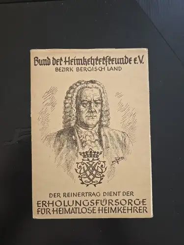 Umschlag Bund d. Heimkehrerfreunde Bergisch Land Hugo von Eicken signiert