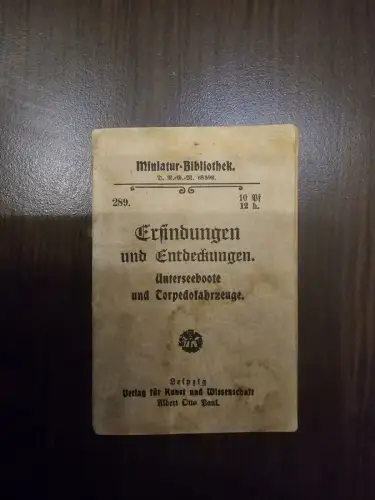 Miniatur Bibliothek Erfindungen Entdeckungen Unterseeboote Topedofahrzeuge