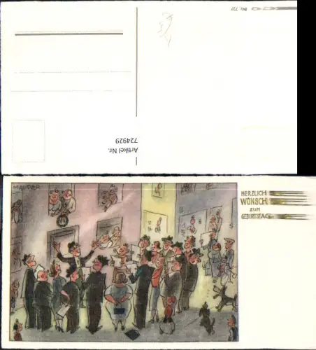 724929 Künstler AK Mauder Geburtstag Geburtstagslied Singen Chor vor Haus