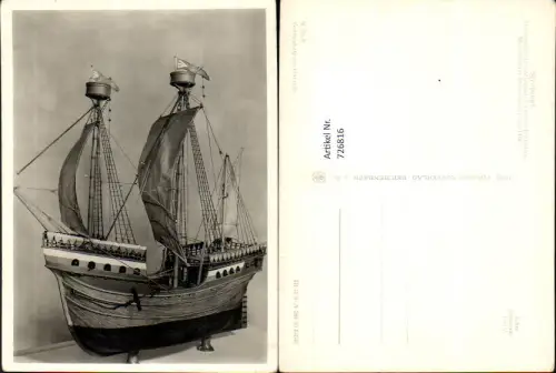 726816 Stralsund Museum Modell einer Hansakogge um 1470 Segelschiff Schiff