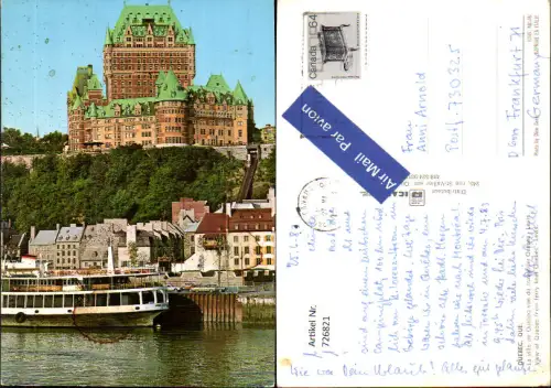 726821 Quebec View of Quebec from ferry boat Quebec-Levis Fähre Schiff