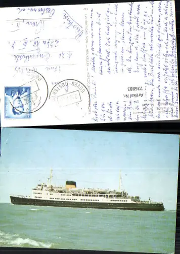 726883 Stempel Oostende-Dover Reine Astrid Hochseeschiff Schiff