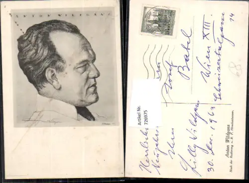 726975 Künstler AK nach Radierung R. P. Hirschenhauser Anton Wildgans Schriftsteller Kunst