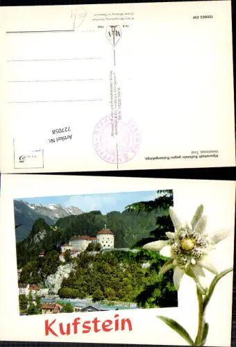 727058 Kufstein Alpenstadt geg. Kaisergebirge Edelweiß Bez. Kufstein