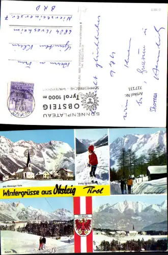 727131 Mehrbild AK Obsteig Sonnenplateau Mieminger Kette Skilift Wintersport Bez. Imst