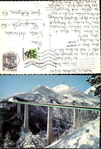 727149 Schönberg i. Stubaita b. Innsbruck Europabrücke Blick geg. Nockspitze im Winter