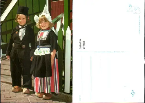 727184 Volendam Holland Kinder in Tracht Holzschuhe Volkstypen