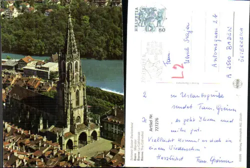 727276 Luftbild Bern Berne Münster La Cathedrale