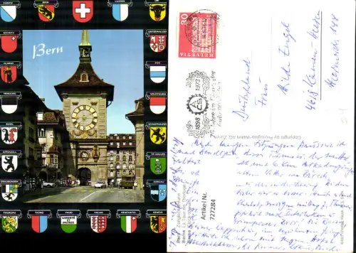 727284 Bern Berne Zeitglockenturm La Tour de l horloge Wappen Kantone Switzerland Schweiz