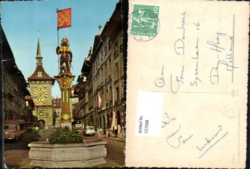 727288 Bern Berne Zähringerbrunnen u. Zeitglockenturm