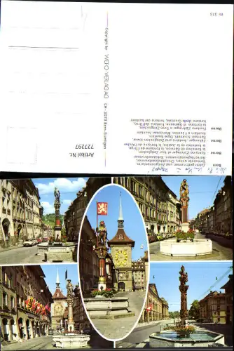 727297 Mehrbild AK Bern Berne Zähringerbrunnen Zeitglockenturm Samsonbrunnen Schützenbrunnen