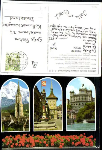 727304 Mehrbild AK Bern Berne Münster mit Alpen Zähringerbrunnen u. Zeitglockenturm Bundeshaus