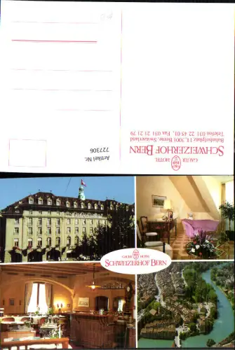 727306 Mehrbild AK Bern Berne Gauer Hotel Schweizerhof Reklame Zimmer Restaurant Luftbild